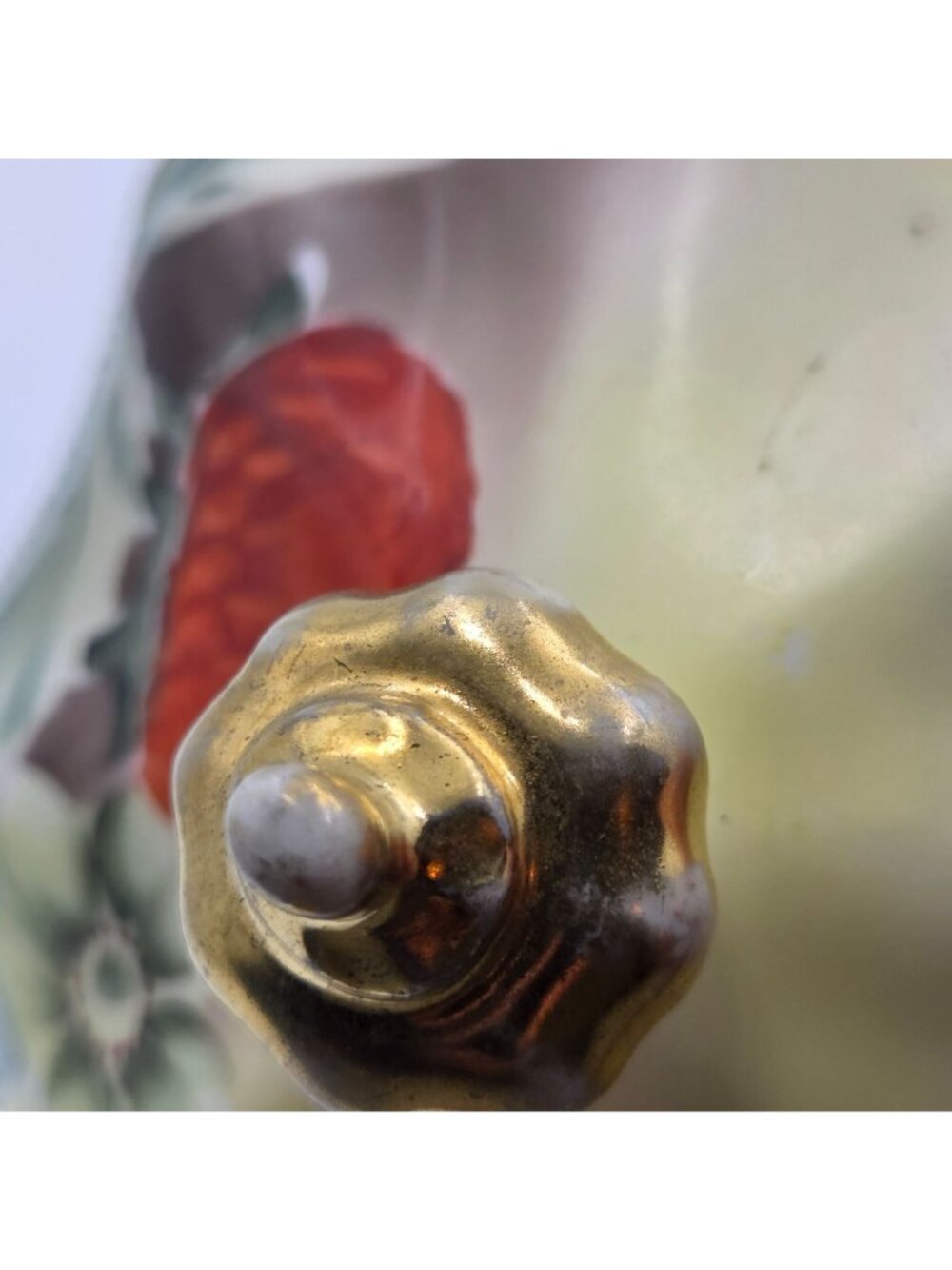 Antique Nippon Biscuit Jar Hand Painted Raspberries Gooseberries w/ Lid Japan - Picture 7 of 13